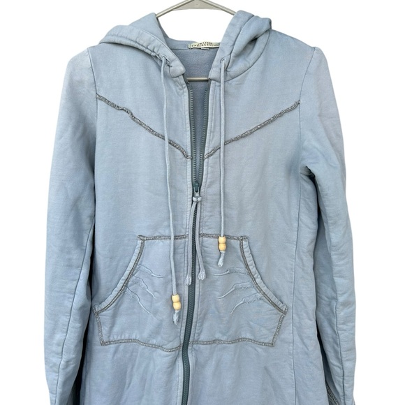 Prairie Underground Long Cloak Full Zip Hoodie in Light Blue - Size Small - Picture 7 of 13